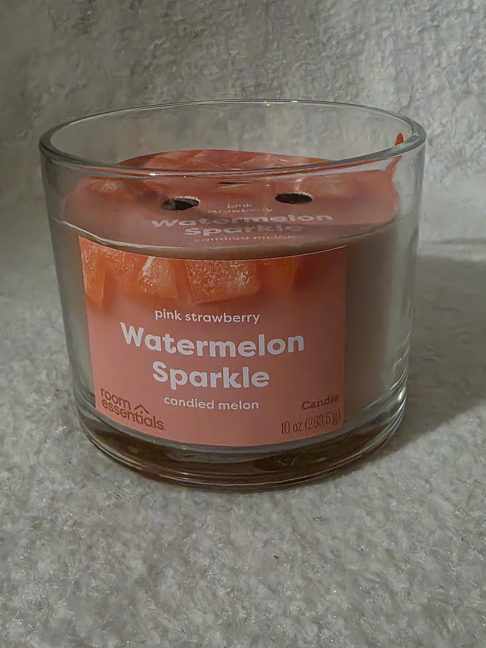Room Essentials 3 Wick Watermelon Sparkle Jar Candle - Pink